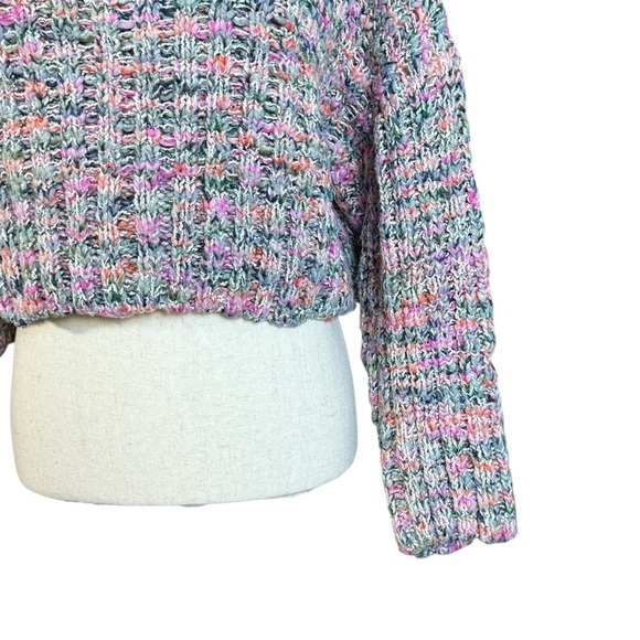 Free People Confetti Chunky Cropped Multicolor Sweater Size XS #1881 - Picture 5 of 6